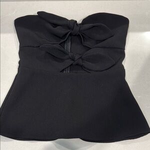 Express Black Bustier Tie Front Sleeveless Blouse